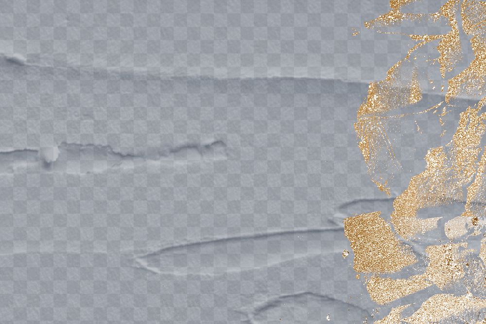Gold glitter border png on navy blue background