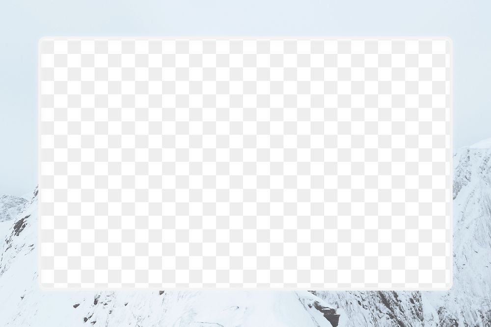 Snowy mountain frame png transparent