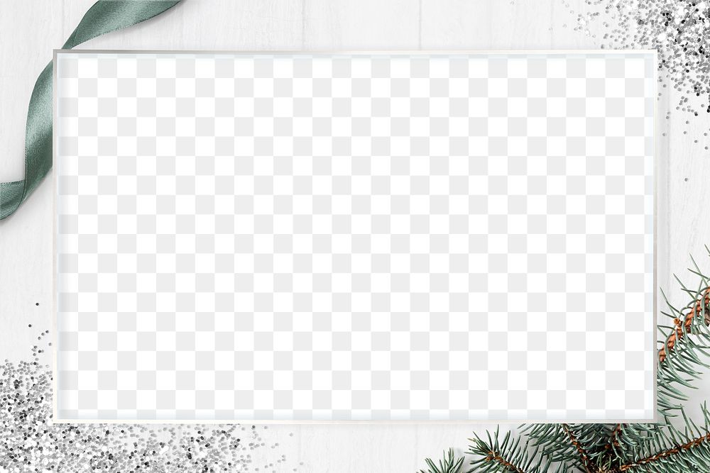 Wintery Christmas festive frame png transparent background