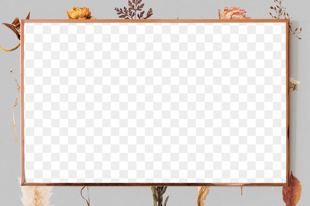 Earth tone floral frame png design