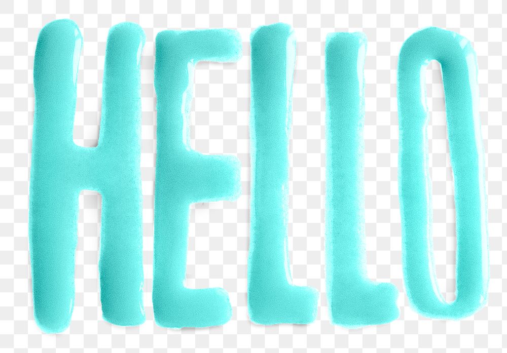 Hello acrylic text png typography font and lettering