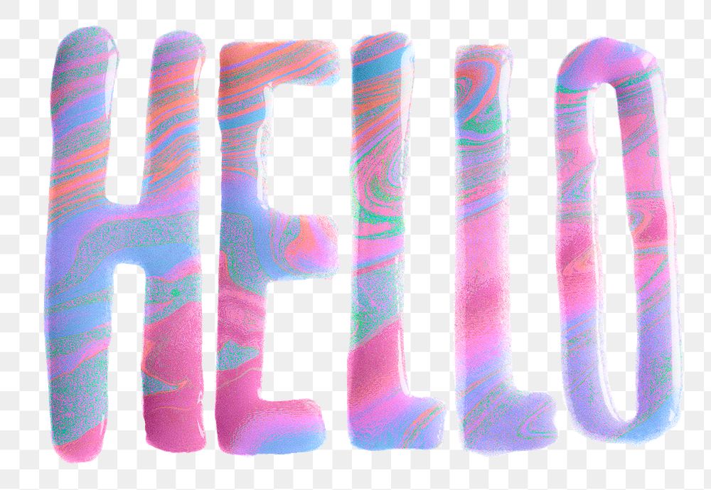 Hello girly acrylic png typography word