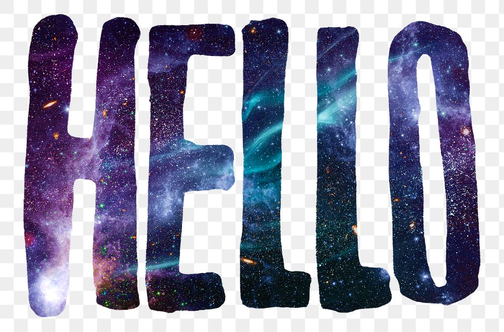 Galaxy Hello text typography png font