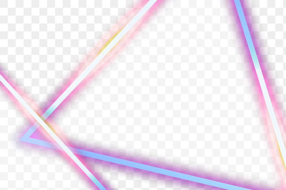 Triangular holographic neon border png design space