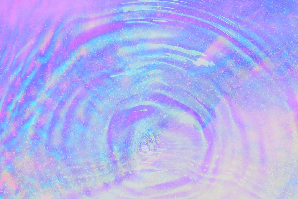 Holographic purple water ripple png background design space