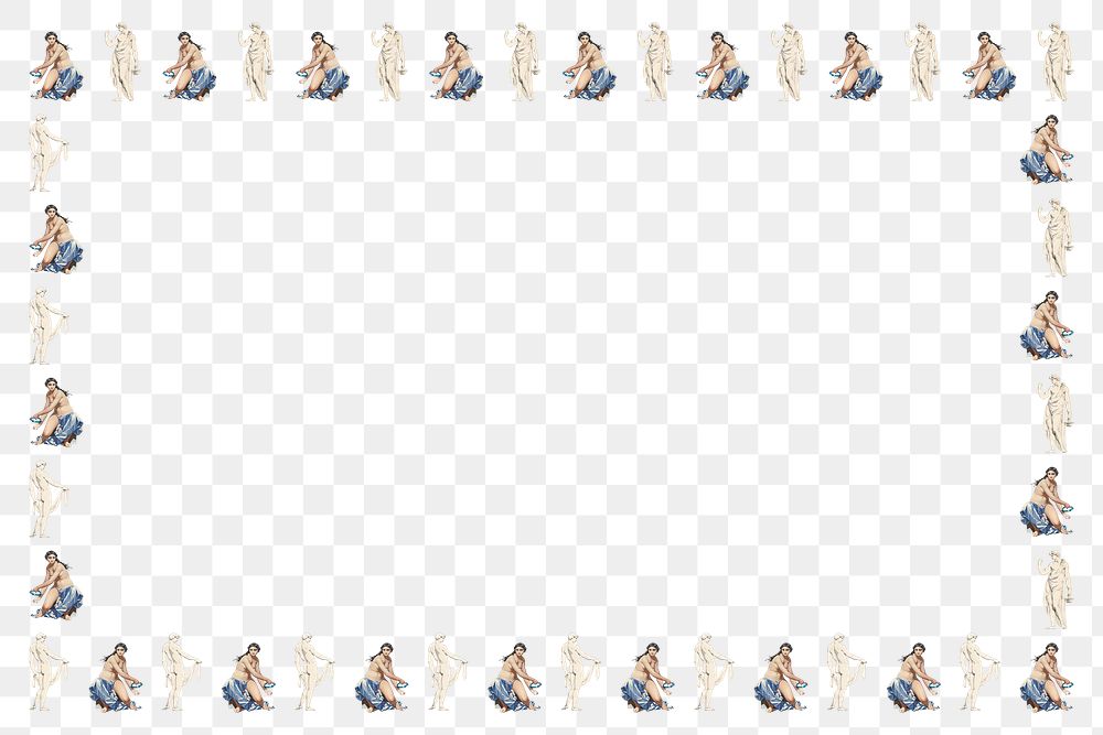 Naked woman figure png frame