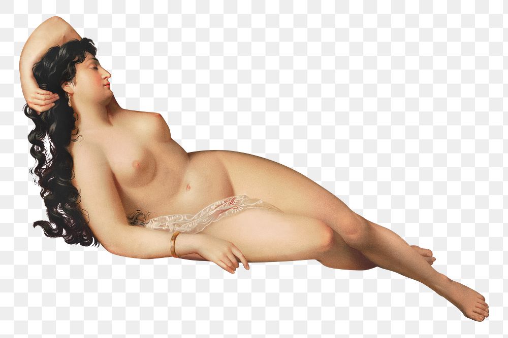 Png nude woman mixed media art