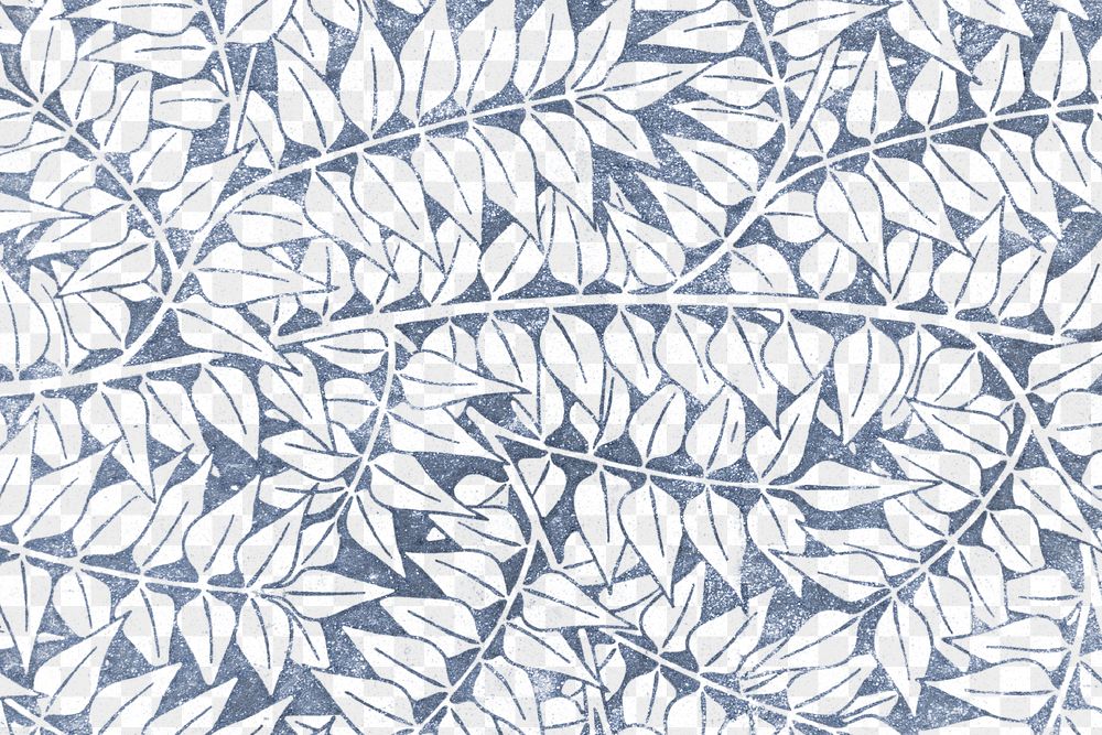 PNG leaves nature ornament seamless background inspired by William Morris