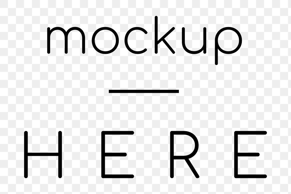 Mockup black typography png transparent