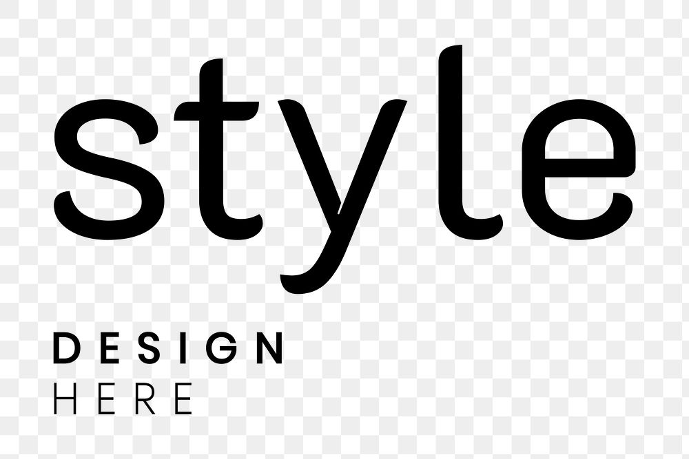 Style typography design here png