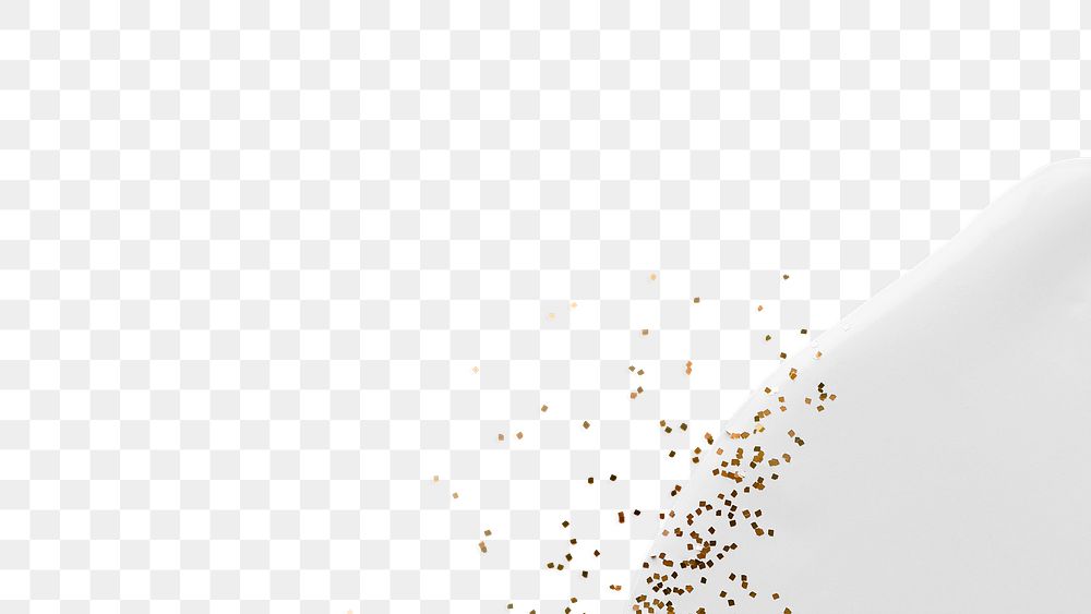Gold glitter png on white paint
