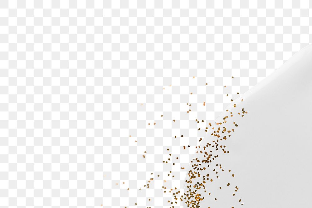 Gold glitter on white paint png