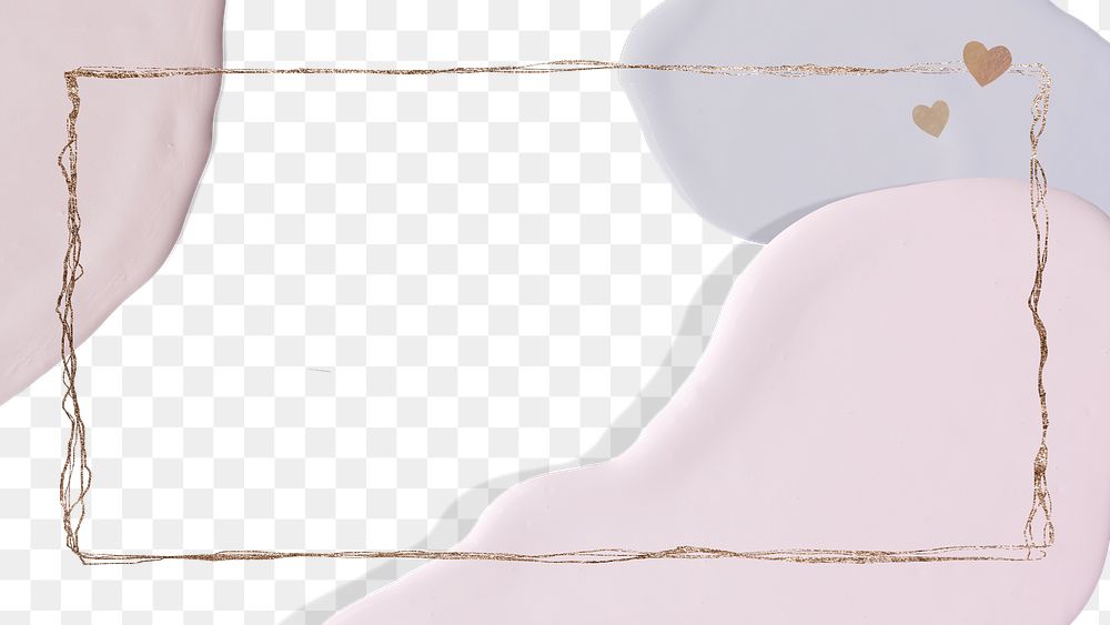 Gold frame png abstract pink banner