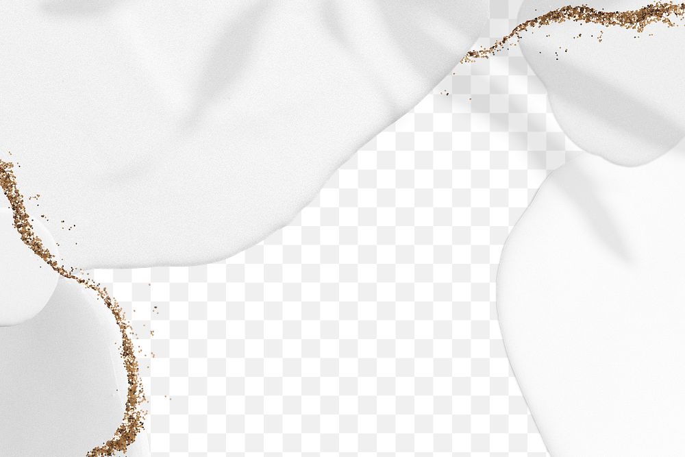 White elements with gold glitter png