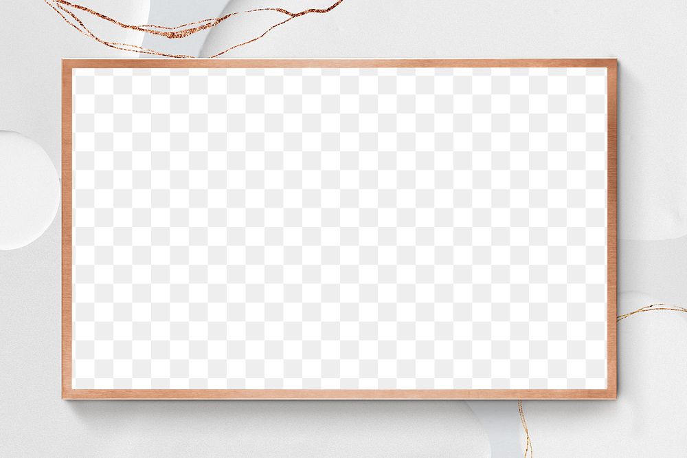 Abstract gray gold frame png