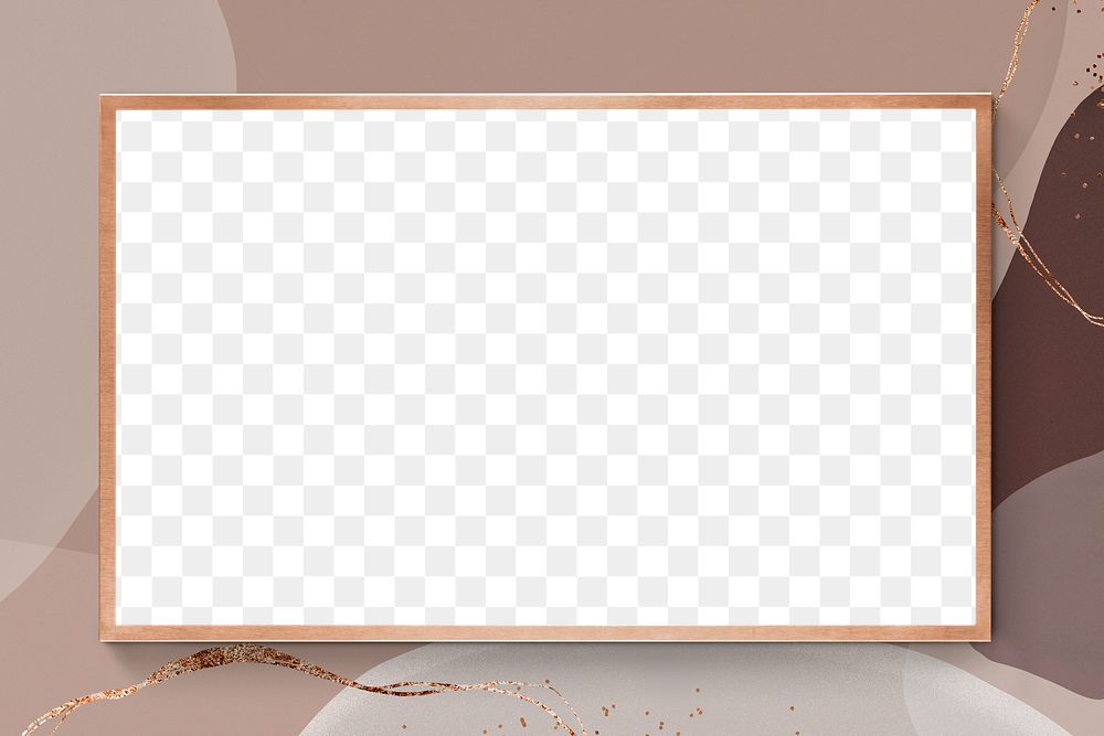 Gold frame png earth tone background