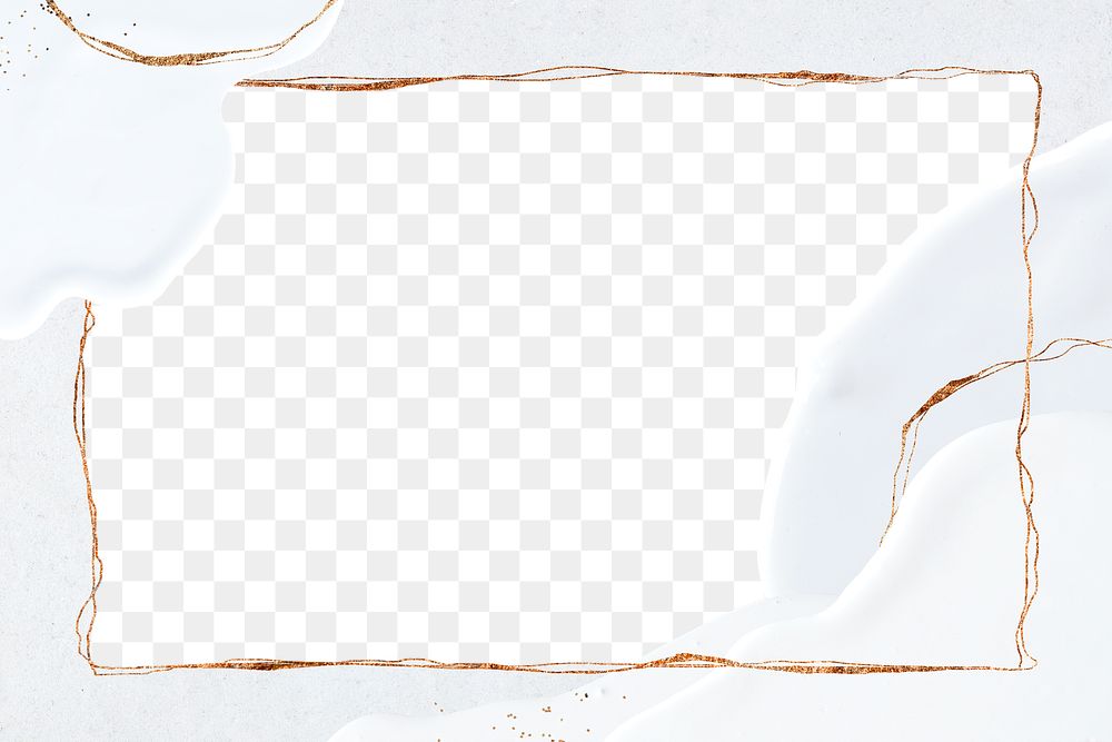 Luxury glittery frame png off white