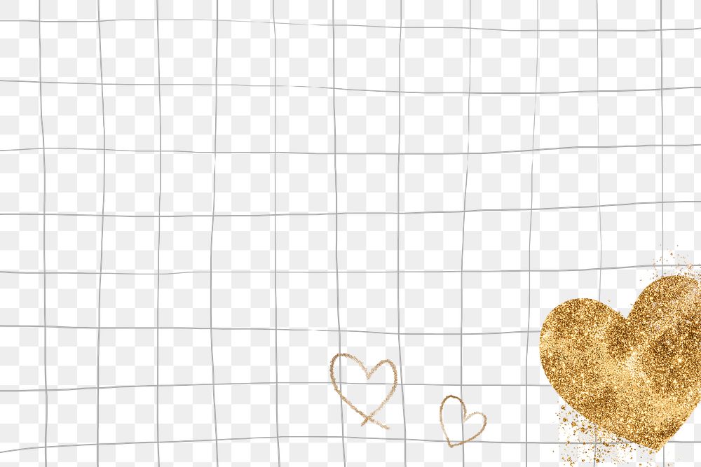 Gold love heart png background 
