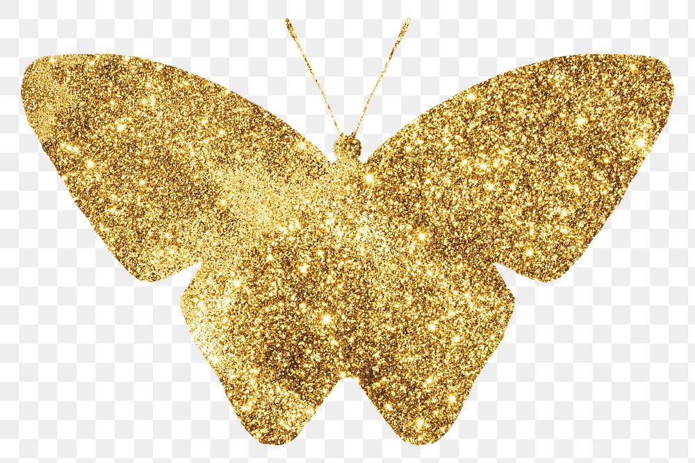 Glitter png gold butterfly symbol