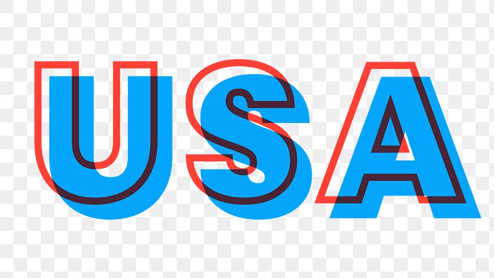 USA multiply typography png word