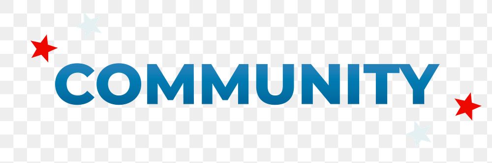 Community text blue png typography
