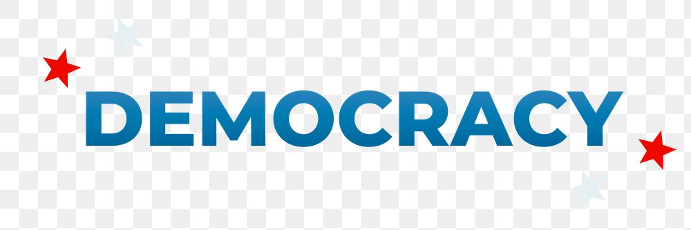 Democracy word typography text png