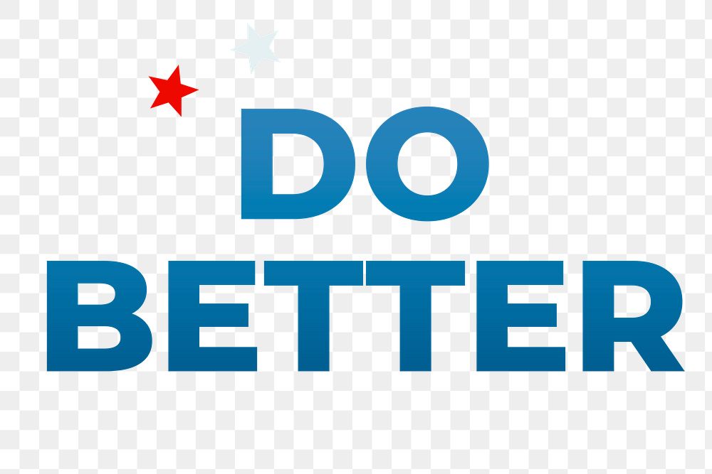 DO BETTER text blue png typography