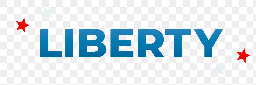 LIBERTY text blue png typography