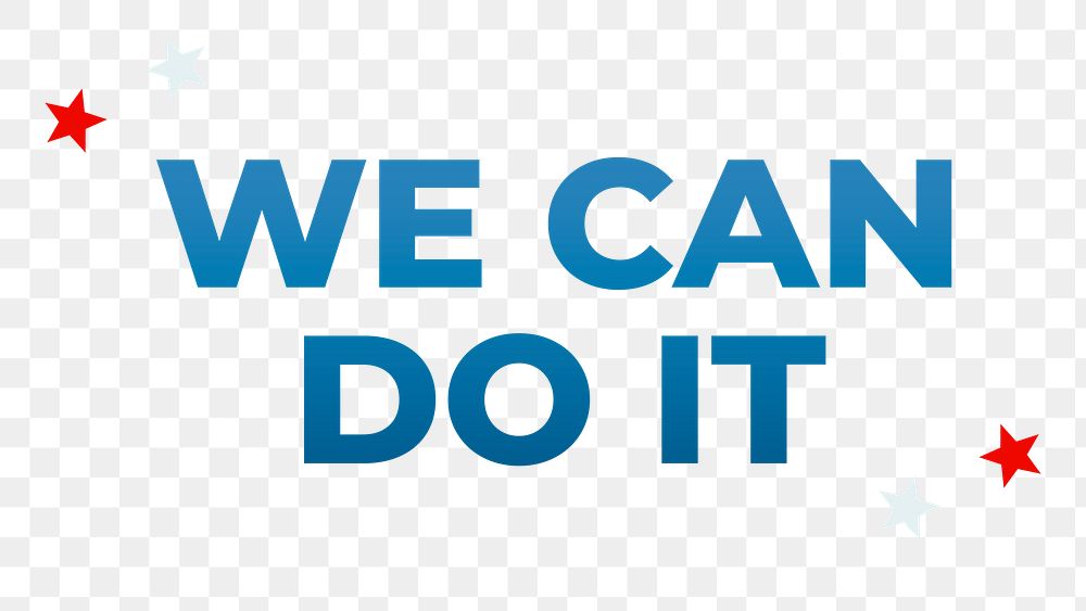 Png WE CAN DO IT text blue typography