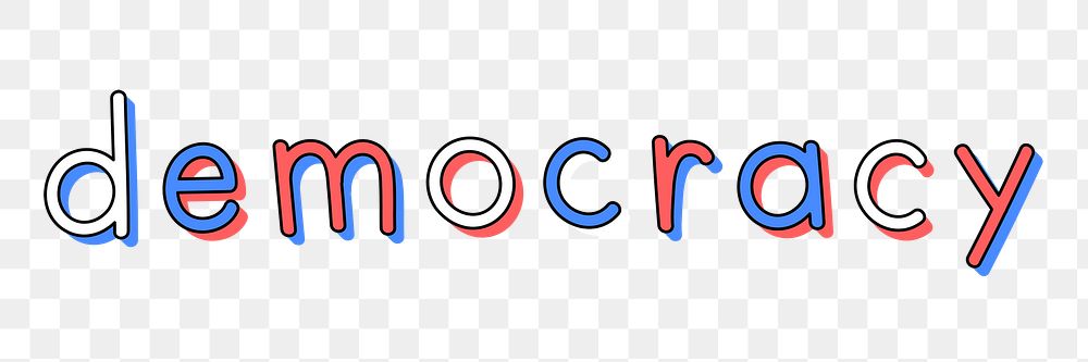 Doodle democracy message typography png