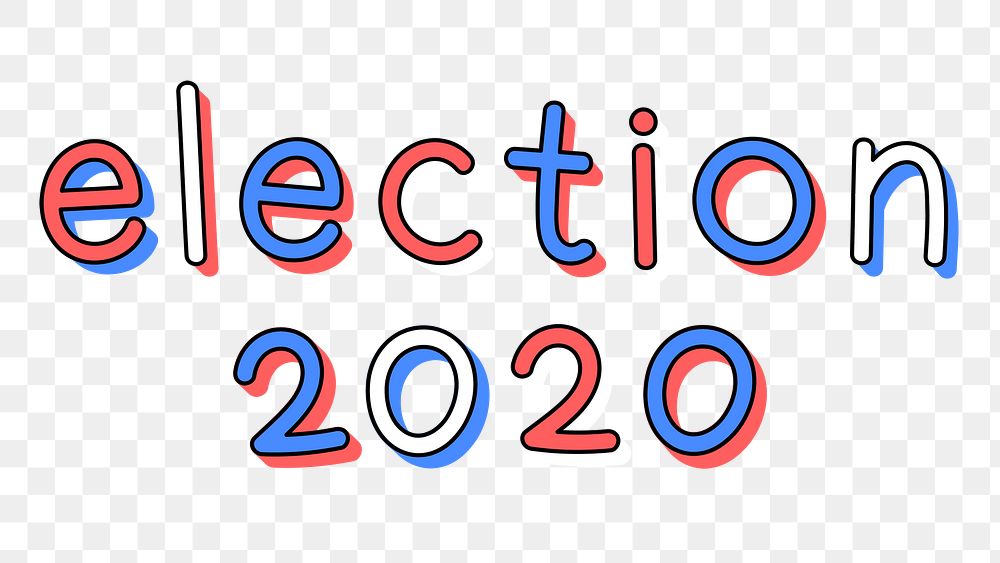Doodle election 2020 text png typography