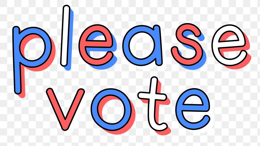 Png Please Vote doodle typography word