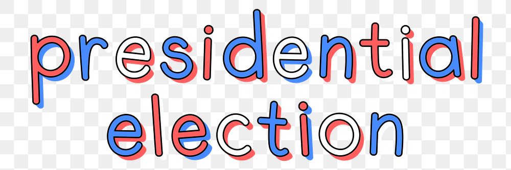 Presidential Election png text colorful png typography