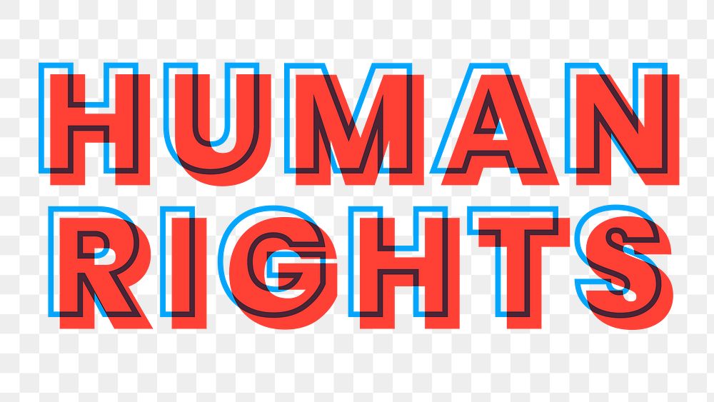 Human rights multiply text png typography