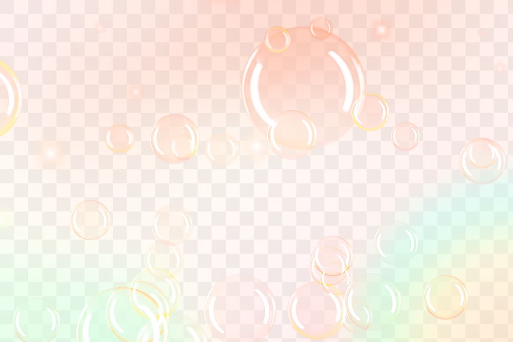 Gradient background png soap bubbles floating