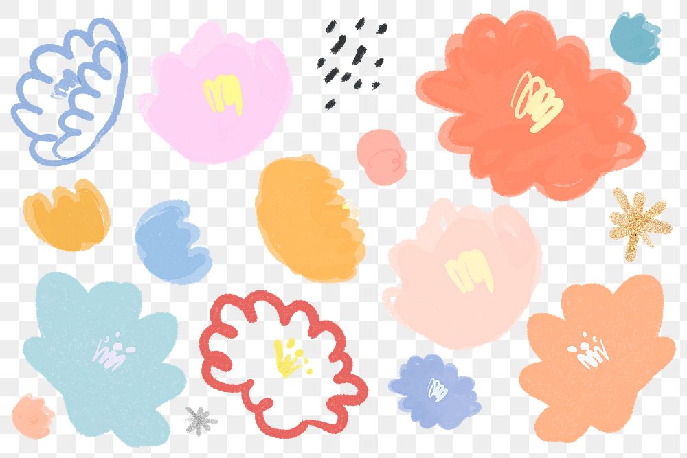 Floral pattern background png hand drawn