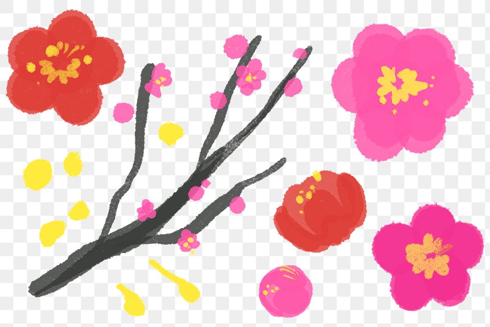 Cherry blossom flower transparent png elements