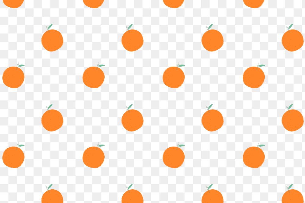 Png hand drawn orange pattern transparent background