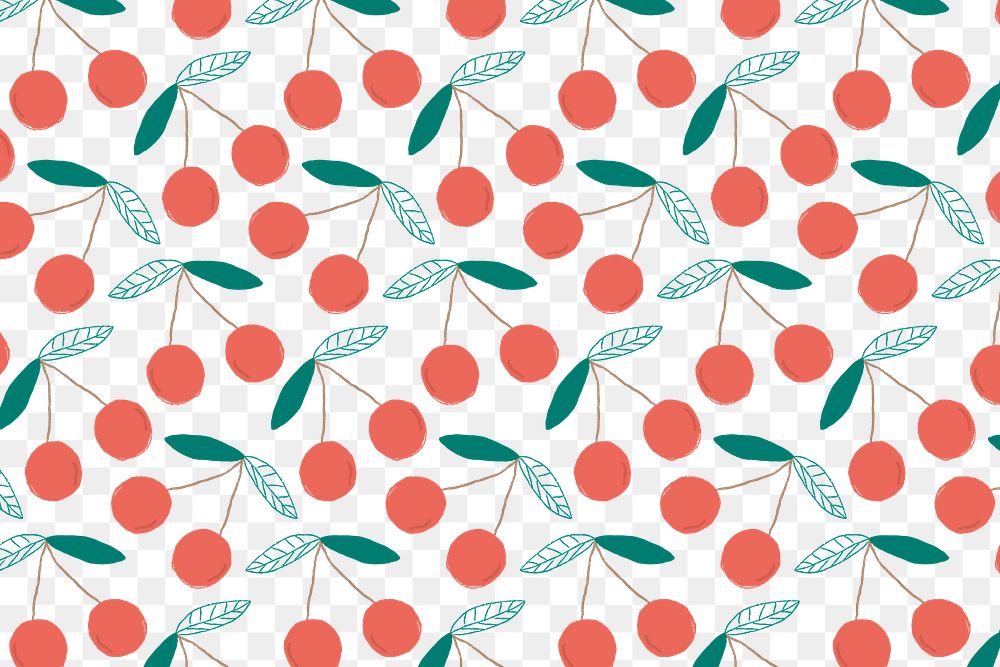 Png pastel cherry pattern transparent background