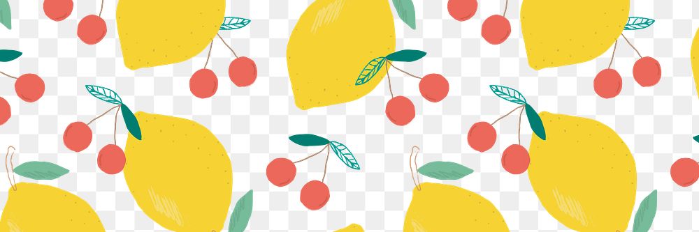 Png lemon cherry pattern transparent background