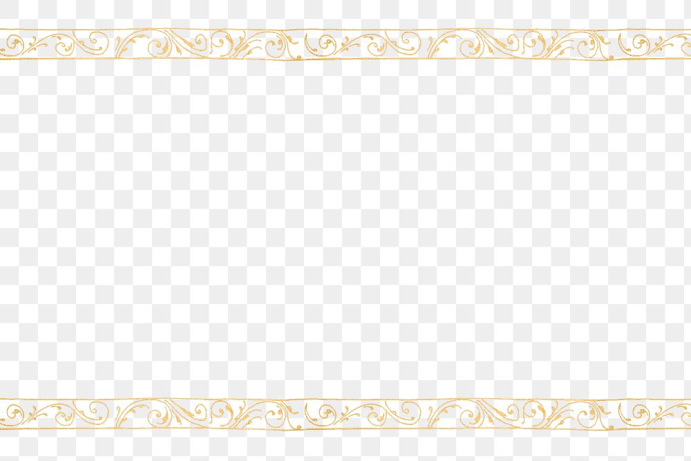 Gold filigree border png transparent background 