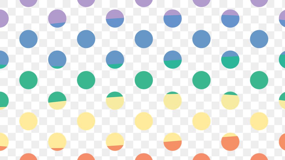 Rainbow png polka dot background for kids