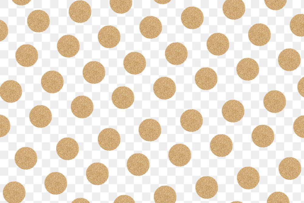 Gold polka dot png glittery pattern