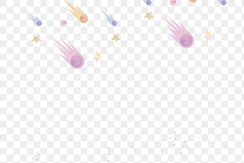 Shimmery pastel png shooting stars pattern