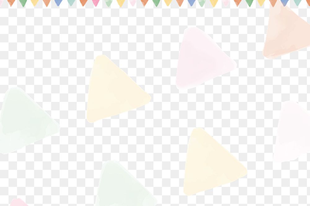 Pastel colorful png triangle watercolor pattern