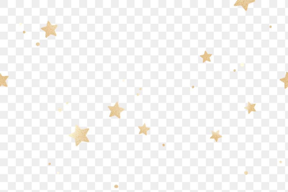 Glittery gold stars png pattern