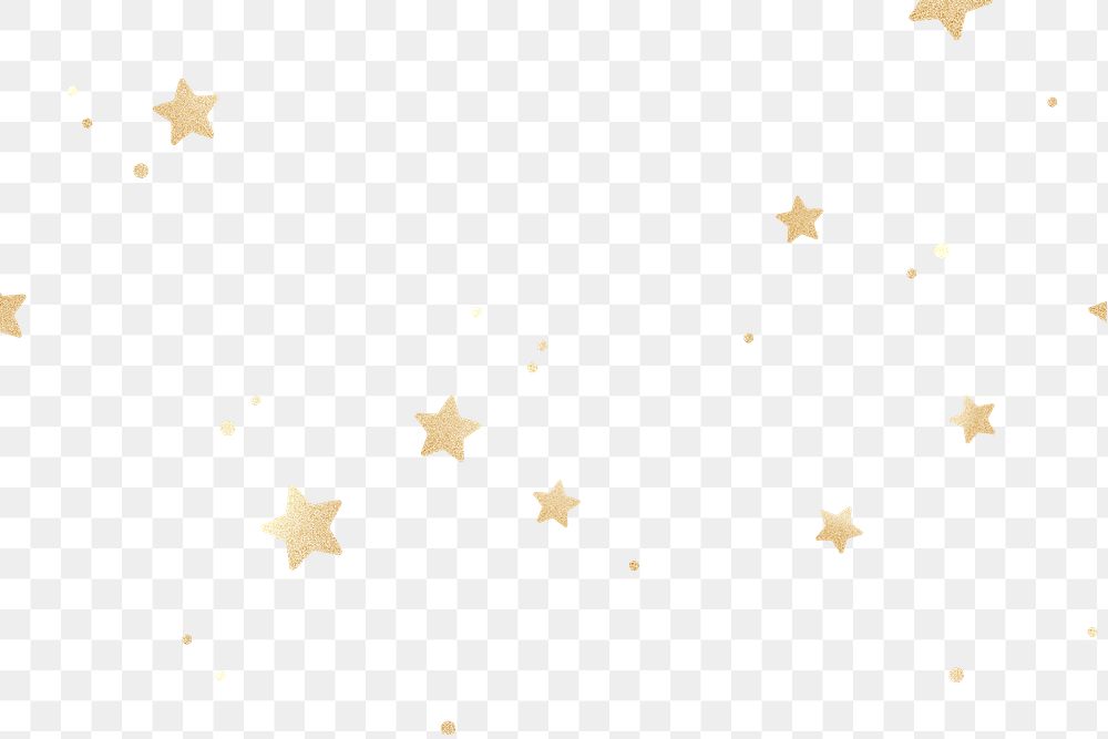 Glittery png gold stars pattern