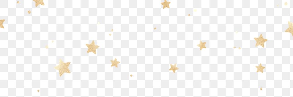 Golden shimmery stars png pattern