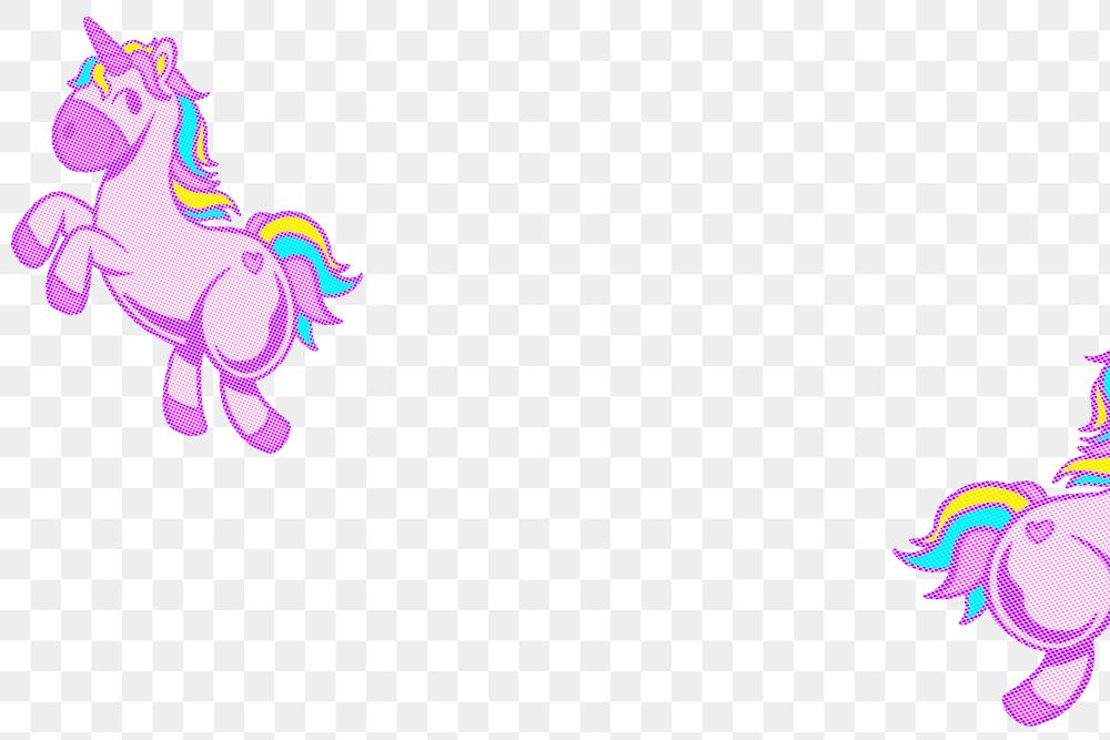 Aesthetic purple unicorn png pattern for kids