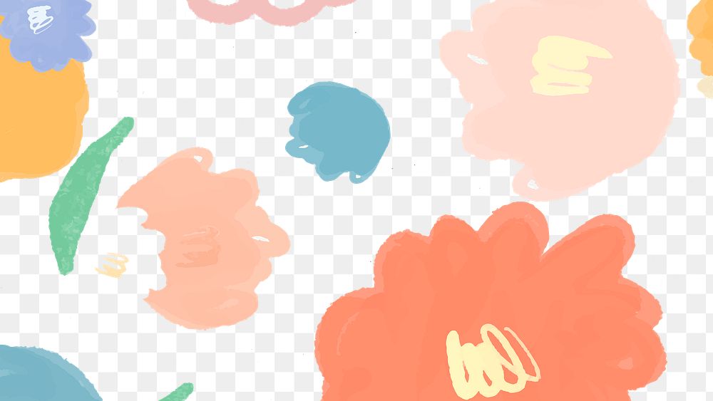 Floral colorful pastel png pattern
